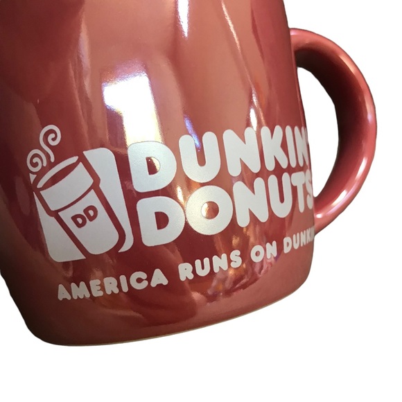 Dunkin Donuts Iridescent Pink Mauve Ceramic Coffee Mug - Picture 2 of 4